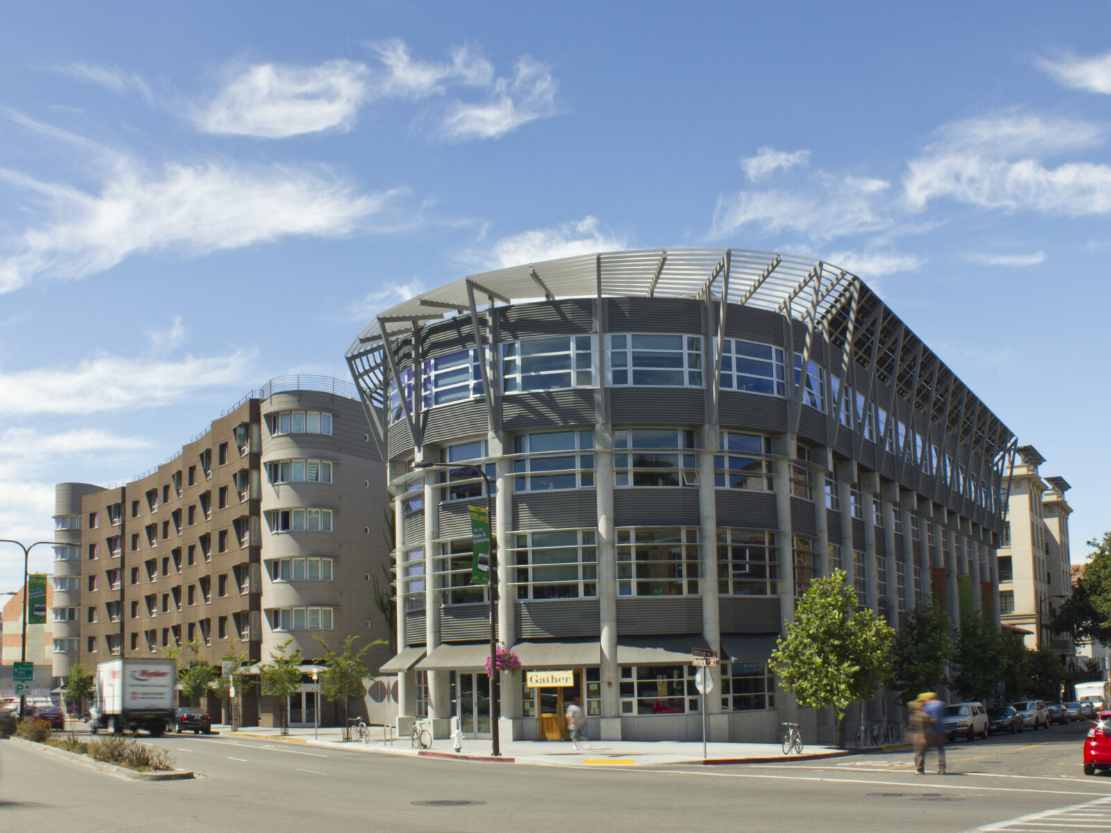 Front of the Brower Center building, as seen from the street