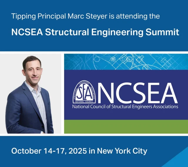 Next week in New York City, Tipping Principal Marc Steyer, SE, is attending the 2025 NCSEA Structural Engineering Summit. Taking place October 14-17 at the New York Hilton Midtown, we are looking forward to connecting with industry leaders and innovative thinkers from across the country!

#ncsea #ncseasummit #nyc #tippingstructural #structuralengineering @ncsea_structuralengineers