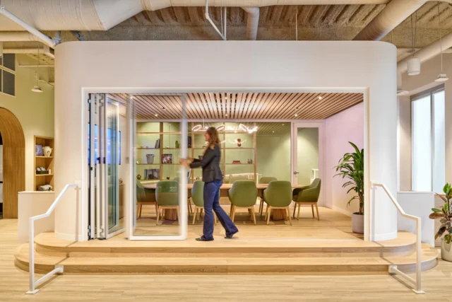 Step inside Flourish at Bishop Ranch @bishopranch, a combination café and coworking space, featuring open seating, a handful of breakout rooms, and a conference room.

The conference room required careful detailing to integrate the new structure into the existing structural system. Supports for the operable partition were placed at existing lateral frames, and the pod’s ceiling is braced in such a way that maximizes the height of the glass panels, allowing for a sense of openness and connectedness.

Tipping worked with the rest of the design team to chose a bracing system for the sections of the ceiling that were newly finished, accommodating tight clearances for existing mechanical equipment. Choosing metal strap diaphragm bracing in lieu of plywood allowed for TI construction to proceed without impacting mechanical systems for the other five floors of the building.

Architect: @apidesign_ 
Developer & Contractor: Sunset Development Company
Structural: Tipping (Marc Steyer, Nick Bucci, Andrew Jimenez)
📸: Josh Sutton 

#tippingstructural #bishopranch #coworking #workplacedesign #unlockingpossibilities