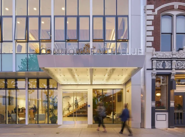 Situated along the Embarcadero in San Francisco, a place to gather at the Commonwealth Club of California. Well respected as a center for public discourse and debate, the organization needed a new headquarters — the adaptive reuse of the club’s existing building accommodates an #auditorium with 300 seats as well as a 135–person multipurpose room, a library lounge, reception space, roof garden, and publicly accessible roof terrace.

In order to serve the club’s needs and priorities, significant and strategic structural renovation work was required to expand the usable building space, improve the building’s seismic performance, while retaining the historic Steuart Street facade and as much of the existing structure as possible.

Learn more about the LEED Gold building: https://tippingstructural.com/projects/commonwealth-club/

Owner: @cwclub 
Architect: @lms_architects 
Structural: Tipping (Marc Steyer, Joy Wei, Ian Kelso)
Photography: Bruce Damonte

#tippingstructural #commonwealthclub #meetingspace #adaptivereuse