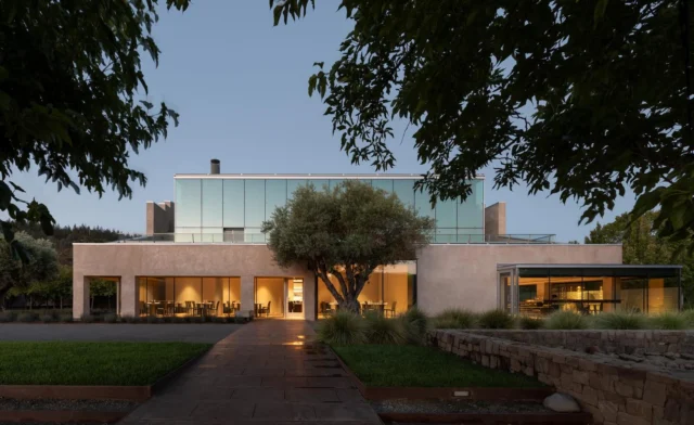 Set on a six-acre vineyard in Geyserville, @cyrusalexandervalley is a complete ground-floor transformation — crafting a carefully choreographed fine dining experience that seamlessly integrates dining, kitchen, and support spaces.

To open the restaurant to sweeping views of neighborhoods vineyards, major structural work included removing 16 feet of existing concrete shear wall and introducing a striking floating steel entry canopy. Inside, two custom steel tables cantilever up to 15 feet from concrete columns.

Housed within a former Sun Sweet prune packing plant — which was retrofitted in 2001 as an art studio by Steven Tipping — Cyrus brings new life to a historic warehouse through thoughtful design and bold engineering!

Architect: @olsonkundig 
Developer: Chef @douglaskeane 
Contractor: Trainor Commercial Construction, Inc.
Structural: Tipping (Leo Panian, Ian Kelso, Nick Strella)
Steel Fabricator: @martinssteelworks 
📸: @aaronleitz 

#tippingstructural #cyrusrestaurant #restaurantdesign #sonomacounty