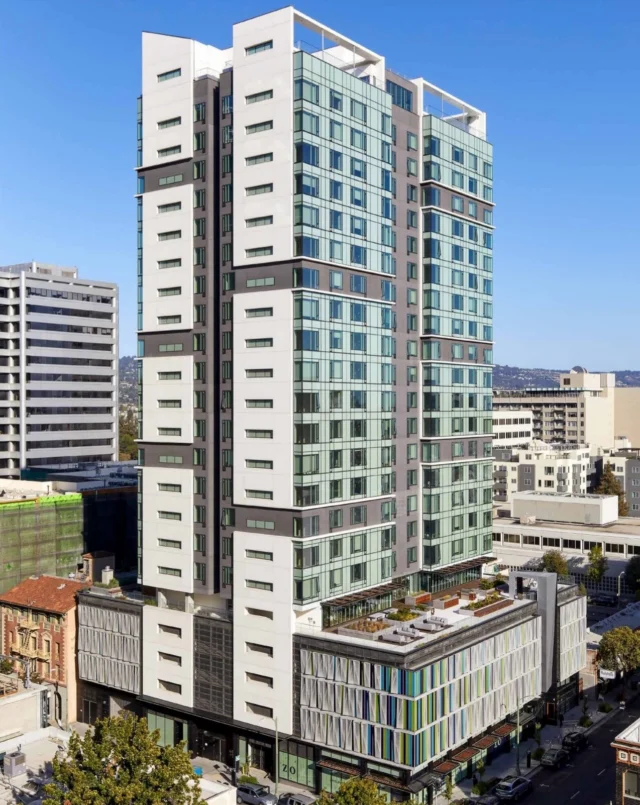 A concrete-framed, mixed-use residential #highrise building, SKAIA infuses hundreds of residents, as well as new retail and restaurants, to the downtown Oakland neighborhood. Through close collaboration with the project team including @perkinswillsf, @gerdingedlen and @suffolkbuild, Tipping was able to devise a symmetrical, efficient, and well integrated structural system comprising two-way post-tensioned concrete slabs supported by concrete columns and braced with a slender concrete core. 

Rising 23 stories above grade, the #apartmentbuilding has 206 rental units, three stories of parking, and ground floor commercial space including retail and amenity spaces for residents. A podium at the 4th level offers more communal spaces and a landscaped terrace. The rooftop, at the 23rd level, houses mechanical systems to the north and a communal pool to the south.

Tipping Team: Leo Panian, Alec Zavala

Photo: Russell Abraham; Diagrams: Tipping

#tippingstructural #highrisebuilding #housing