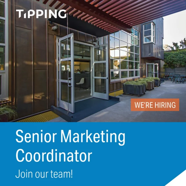 Tipping is seeking an experienced senior marketing coordinator to join our 38-person structural engineering firm. This nonexempt position will report directly to our director of marketing and business development, and provide critical support to our business development principal. The ideal candidate will have a strong background in AEC (Architecture/Engineering/Construction) marketing and be familiar with SMPS best practices. 

To learn more about the position and apply, visit: https://apply.tippingstructural.com/apply/openPositions.php 

#tippingstructural #hiring #marketingcoordinator #aecindustry