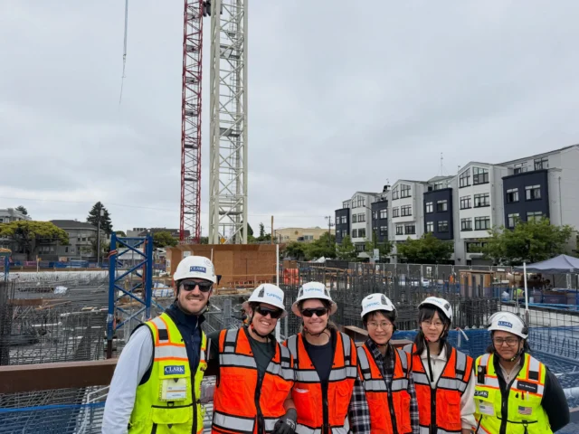 Site visit to check out the first big mat slab pour at the new Bancroft–Fulton Student Housing high-rise now underway at University of California, Berkeley 🏗️ 

Delivering 1,625 new beds and a 500-seat dining hall, the 23-story tower is set to become the tallest university-owned residential building on UC Berkeley’s campus. Targeting LEED Platinum, the 430,000 SF building incorporates many sustainable measures including the integration of low-cement concrete in the building’s structure. Stay tuned for updates! 

Architecture: @kierantimberlake
Developer: UC Berkeley Capital Strategies
Contractor: Clark Construction Group
Structural: Tipping

Tipping team: Marc Steyer, Abby Enscoe, Itria Licitra, Alec Zavala, Ginevra Rojahn, and Shelly Hsu; Pictured from Tipping: Abby, Ginevra, Shelly, Christine Ting-Yu Chang (intern)

Rendering: @kierantimberlake